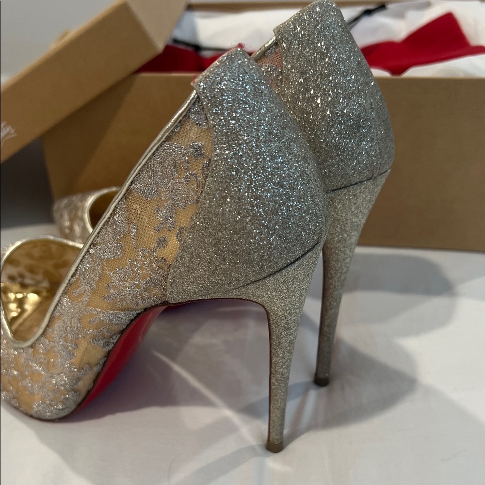Christian Louboutin Glitter Lace Heels - Picture 5 of 10